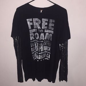 Free people Backstage Long Sleeve Top Tee Large